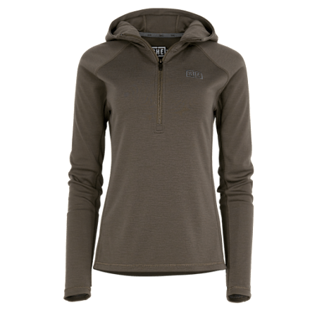SHE Outdoor Ridge Hunter Kapuzenpullover aus mittelschwerer Merinowolle mit halbem Reißverschluss