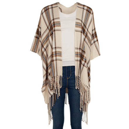 Natural Reflections Orchard Plaid Ruana