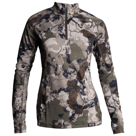 Kings Camo XKG Elevation Langarm-T-Shirt mit Viertelreißverschluss für Damen