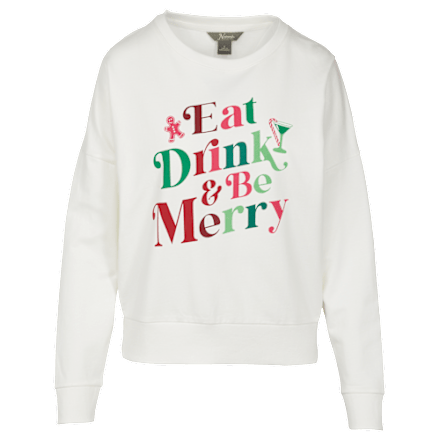 Natural Reflections Langarm-Sweatshirt „Eat Drink and Be Merry“.