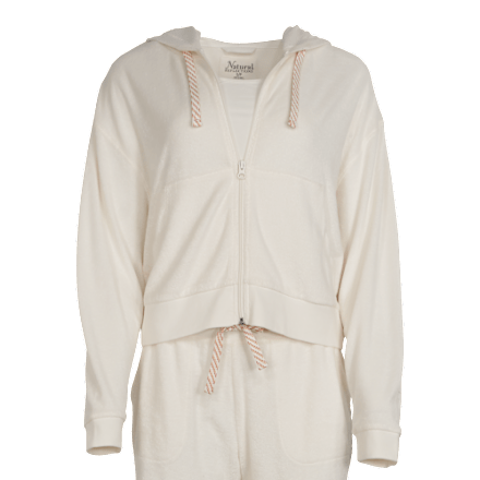 Natural Reflections Surfside Langarm-Frottee-Hoodie mit durchgehendem Reißverschluss
