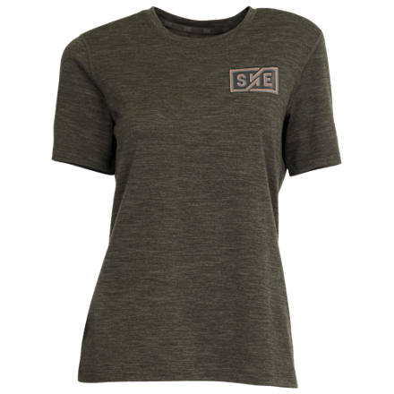SHE Outdoor Logo Kurzarm-T-Shirt aus Merinowolle