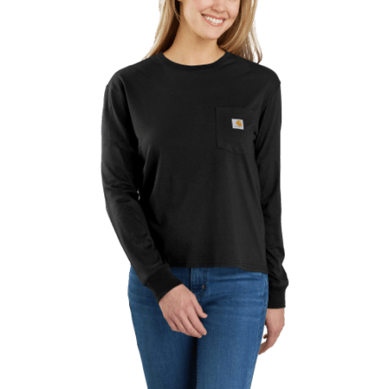 Carhartt Loose-Fit leichtes Langarm-T-Shirt mit Rundhalsausschnitt und Tasche für Damen
