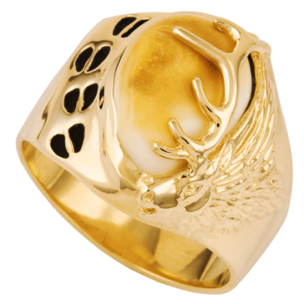 Frontier Collection Herren Custom 10-Kt. Elch-Elfenbein-Track-Ring