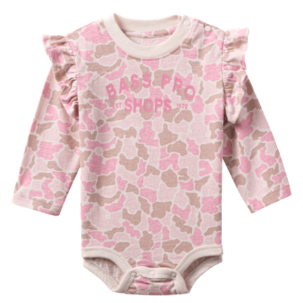 Bass Pro Shops Grafik-Rüschen-Langarm-Body für Babys