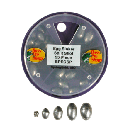 Bass Pro Shops 55-teiliges Egg-/Split-Shot-Gewicht-Sortiment