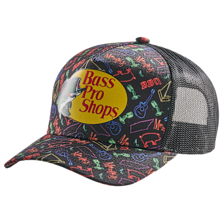 Bass Pro Shops Neon Memphis Print Snapback Cap