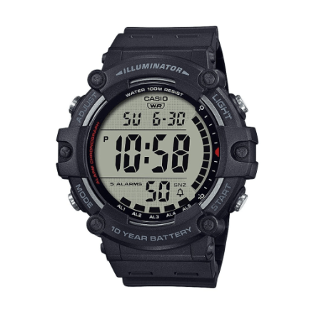 Casio Wide-Face-Digitaluhr mit Harzarmband