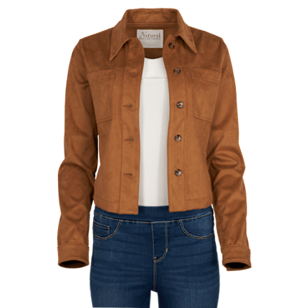 Kurz geschnittene Hemdjacke aus Wildlederimitat von Natural Reflections