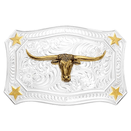 Montana Silversmiths Lone Star Legacy Longhorn-Gürtelschnalle