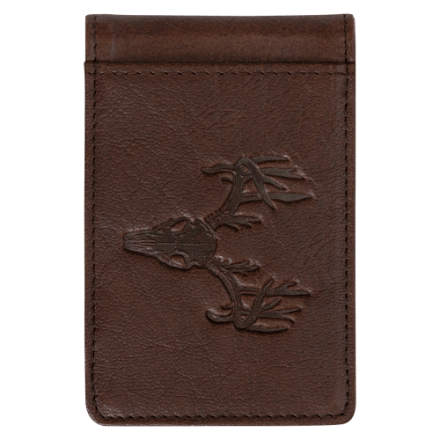 RedHead Bifold-Geldbörse aus geprägtem Leder mit Hirschschädel-Prägung und Geldklammer