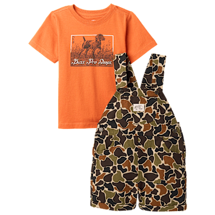 Bass Pro Shops Set aus Tarnoverall und Jagdhund-Kurzarm-T-Shirt für Kleinkinder