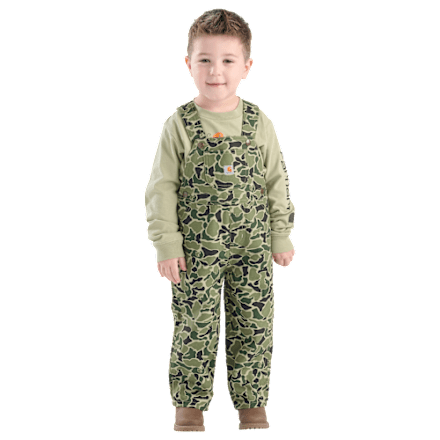 2-teiliges Set aus Carhartt-Langarm-T-Shirt mit Logo und Canvas-Camouflage-Overall für Kleinkinder
