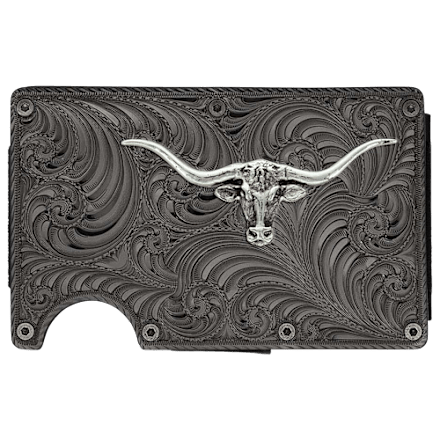 Montana Silversmiths Gunmetal Longhorn Kreditkarten- und Bargeldetui