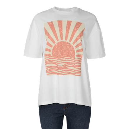 Kurzarm-T-Shirt mit Sonnenreflexionen und natürlicher Reflexion