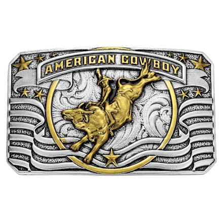 Montana Silversmiths American Cowboy Bull Rider Gürtelschnalle