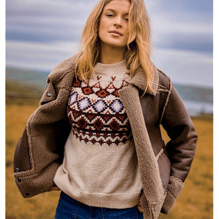 Natural Reflections Fair-Isle-Langarmpullover