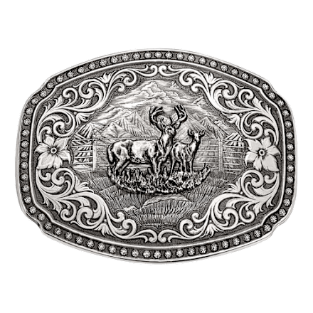 Montana Silversmiths Nature's Valor Buck and Doe Gürtelschnalle
