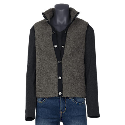 Natural Reflections Sherpa-Weste mit Druckknopf vorne