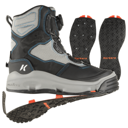 Korkers DarkHorse Kling-On Watstiefel mit klebriger/nietenbesetzter Kling-On-Sohle für Damen
