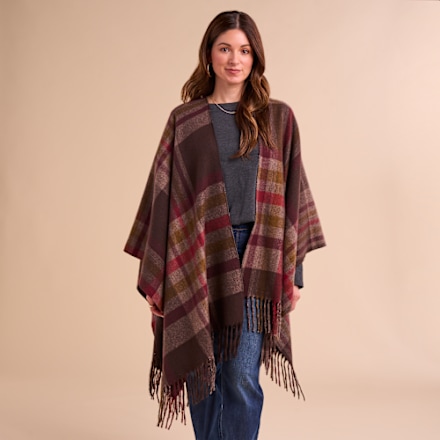 Natural Reflections Boysenberry Plaid Cape