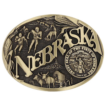 Montana Silversmiths Nebraska Heritage Attitude Gürtelschnalle