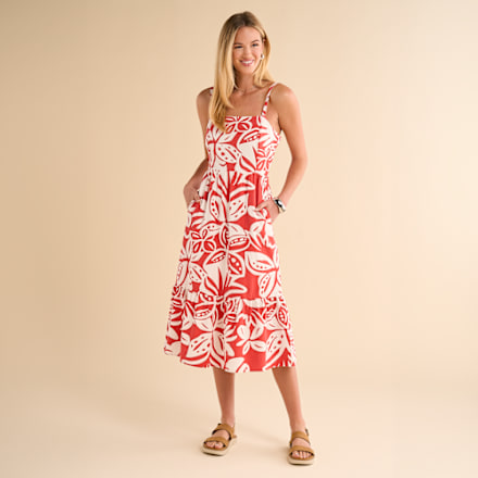 Natural Reflections Midi-Stufenkleid mit tropischem Print