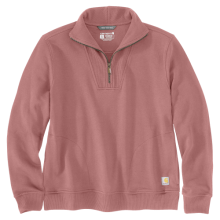 Carhartt TENCEL Fiber Series Relaxed-Fit Langarm-Sweatshirt mit halbem Reißverschluss für Damen