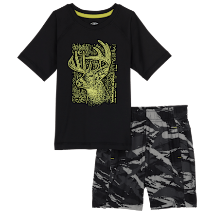 Bass Pro Shops Performance-Set aus Kurzarm-T-Shirt und Shorts für Kleinkinder