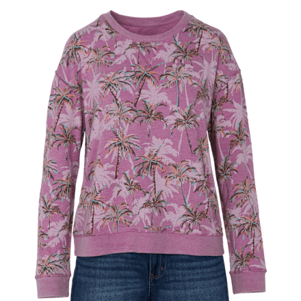 Natural Reflections Langarm-Sweatshirt mit Palmen-Print