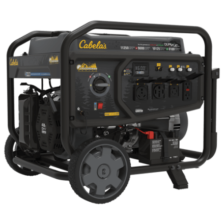 Cabela's Outdoorsman Series 11.250W/9.000W Wohnmobiltauglicher tragbarer Dual-Fuel-Generator mit Elektrostarter und CO-Schutz