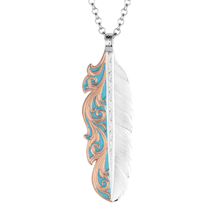 Montana Silversmiths Alpine Glow Feather Halskette