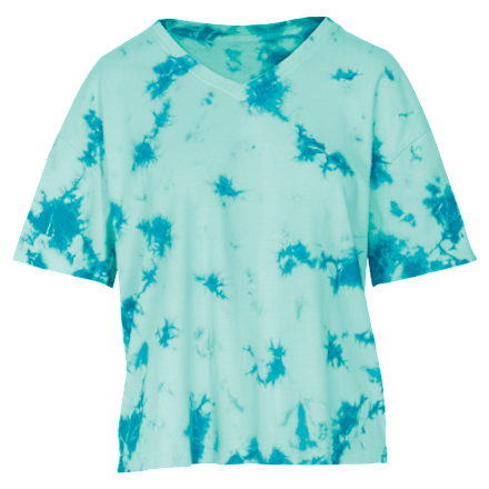 Natural Reflections Sun Wash Batik-Kurzarm-T-Shirt mit V-Ausschnitt