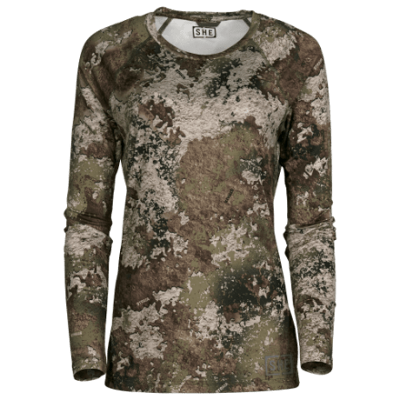 SHE Outdoor Leichtes Performance-Langarmshirt mit Rundhalsausschnitt