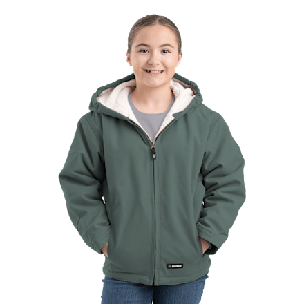 Berne Sherpa-gefütterte Softstone Duck Princess-Naht-Kapuzenjacke für Kinder