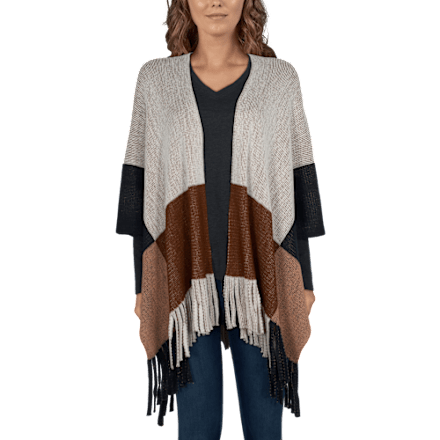 Natural Reflections Clay Colorblock Ruana