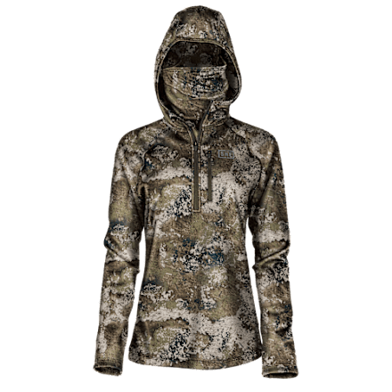 SHE Outdoor Mittelschwerer Kapuzenpullover mit halbem Reißverschluss