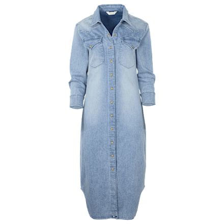 Denim-Hemdkleid mit natürlichen Reflexionen