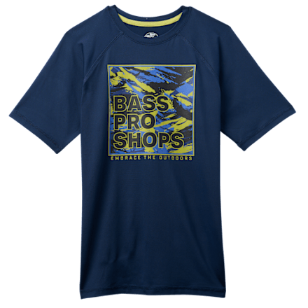 Bass Pro Shops Performance Raglan-Kurzarm-T-Shirt für Kinder