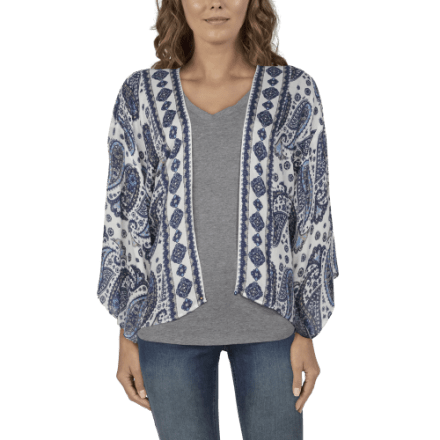 Natural Reflections Artisan-Kimono mit Blockdruck und langen Ärmeln