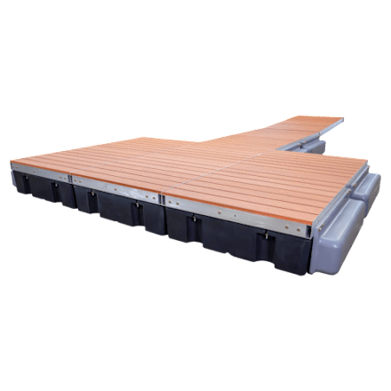 Patriot Docks T-förmiges, flaches Schwimmdock mit Aluminiumdeckbelag