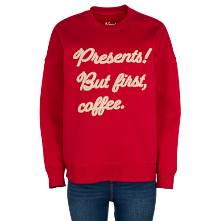 Natural Reflections Langarm-Sweatshirt „Weihnachtsgeschenke und Kaffee“.