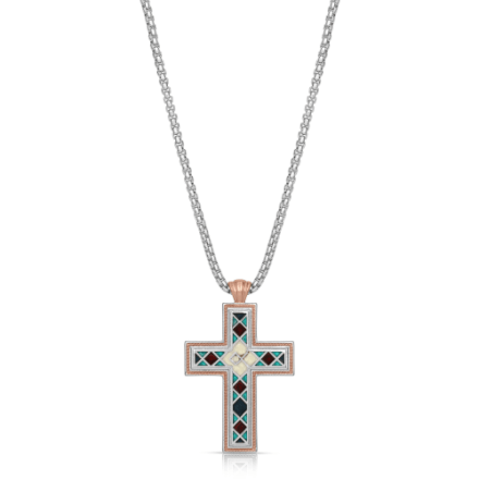 Montana Silversmiths American Legends Mosaik-Kreuz-Halskette für Herren