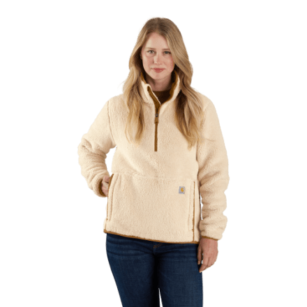 Carhartt Loose-Fit Fleece-Pullover mit halbem Reißverschluss für Damen