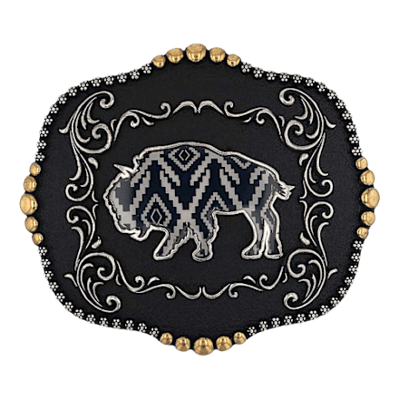 Montana Silversmiths Midnight Buffalo Attitude Gürtelschnalle
