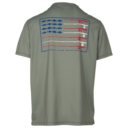 World Wide Sportsman 3D Cooles Angelflaggen-Grafik-Kurzarmshirt